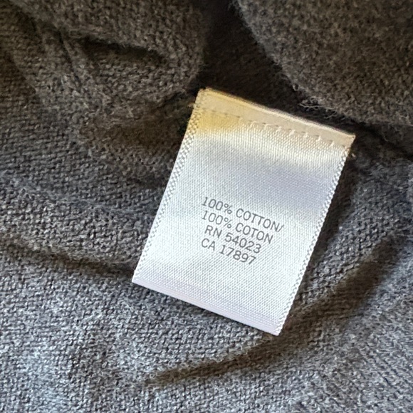 Banana Republic Men’s Charcoal Shawl Collar Henley Sweater - Picture 7 of 8